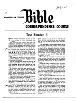 AC Bible Corr Course Test No 09 (1964)